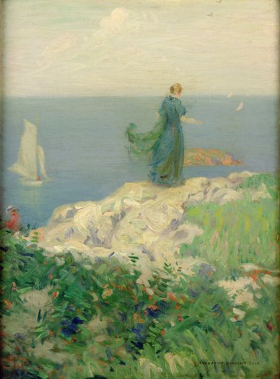 Scena nad morzem (olej na płótnie) autorstwa August Vincent Tack