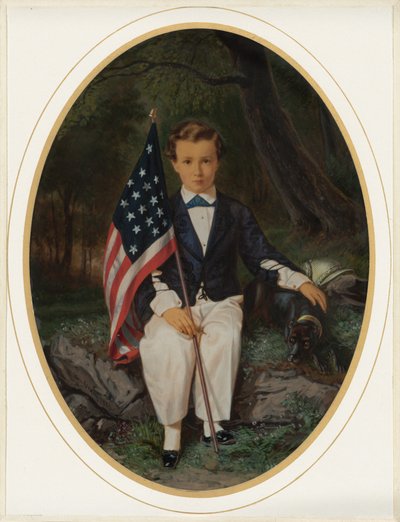 Portret chłopca trzymającego flagę, 1859 (zdjęcie) autorstwa August Wenderoth