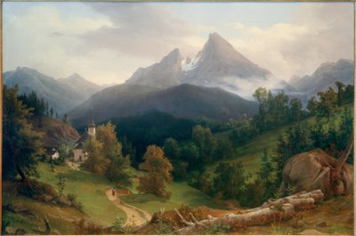 Krajobraz z Watzmannem autorstwa August Wilhelm Julius Ahlborn