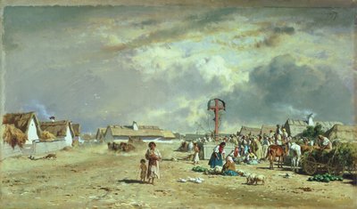 Targ w Szolnok, Węgry autorstwa August Xaver Karl von Pettenkofen