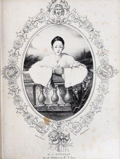 Jean-Gaspard Deburau jako Pierrot, 1845 autorstwa Auguste Bouquet