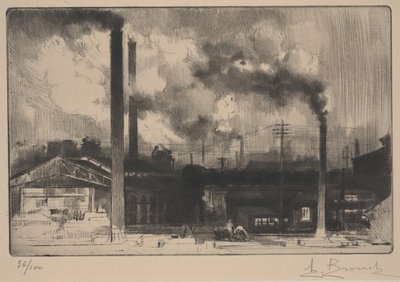 At the Creusot Works - huty (ruletka i sucha igła) autorstwa Auguste Brouet