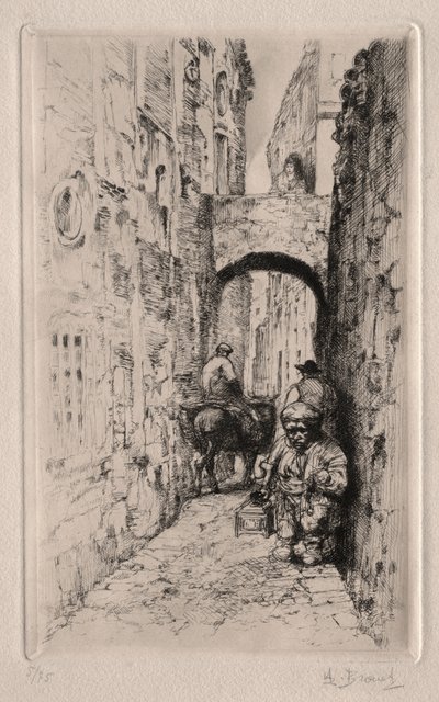 Krasnal w wąskiej uliczce autorstwa Auguste Brouet