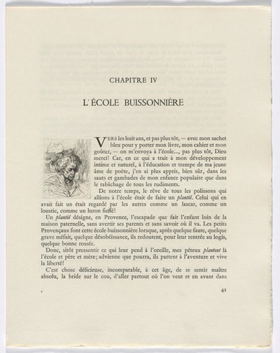 Frédéric Mistral: Mémoires et Recits by Frédéric Mistral: popiersie kobiety (strona 41) autorstwa Auguste Brouet