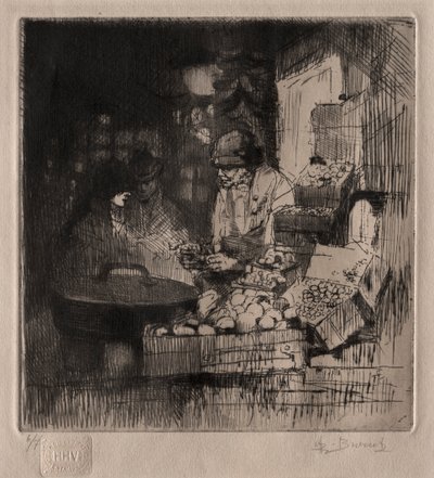 Sprzedawca kasztanów autorstwa Auguste Brouet