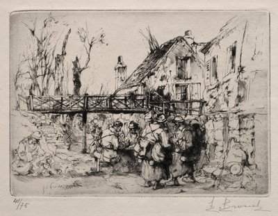 Postój w wiosce autorstwa Auguste Brouet