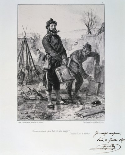 Żołnierze Garde Nationale, Oblężenie Paryża, 1870-1871 autorstwa Auguste Bry