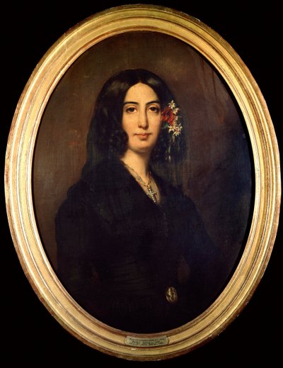 Portret George Sand (Aurore Dupin, Baronne Dudevant) (1804-1876) w 1832 roku. Obraz Auguste Charpentier (1813-1880) Paris Musee Carnavalet autorstwa Auguste Charpentier