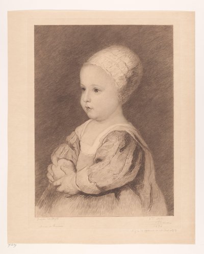 Portret nieznanego dziecka autorstwa Auguste Danse (signed by artist)