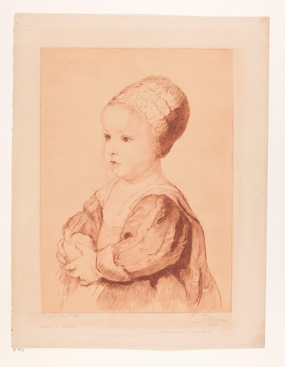 Portret nieznanego dziecka autorstwa Auguste Danse (signed by artist)