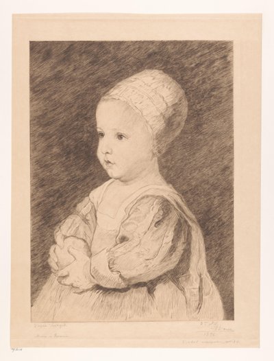 Portret nieznanego dziecka autorstwa Auguste Danse (signed by artist)