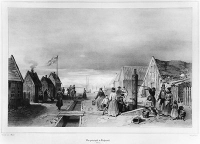Główna ulica, Reykjavik autorstwa Auguste Etienne Francois Mayer