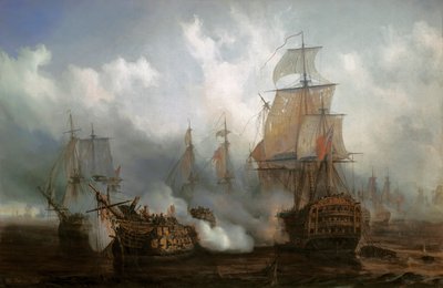 Redoutable w bitwie pod Trafalgarem, 21 października autorstwa Auguste Etienne Francois Mayer