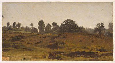 Widok pola, początek lat 50. XIX wieku (olej na papierze) autorstwa Auguste Francois Bonheur