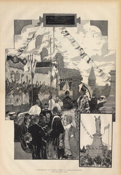 Inauguracja pomnika papieża Urbana II w CHATILLON-SUR-MARNE w dniu 21 lipca 1887 r. Rysunek d