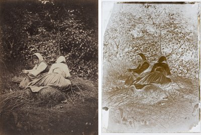 Dwie wieśniaczki siedzące autorstwa Auguste Giraudon