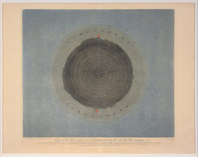 Ujęcie Ziemi wykonane na równiku i widziane od strony bieguna arktycznego nr. 7, wyd. 1839. autorstwa Auguste Henri Dufour