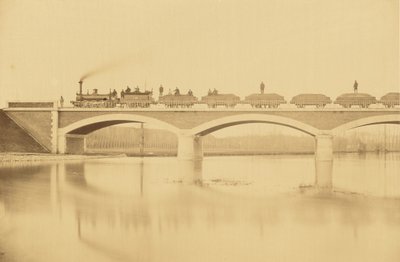 Linia z Villenueve-Saint-Georges do Montargis, wiadukt na Loing (w pobliżu Montargis) autorstwa Auguste Hippolyte Collard