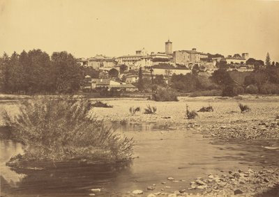 Wioska Chazay, widok od strony linii kolejowej autorstwa Auguste Hippolyte Collard