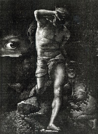 Sumienie lub Kain śledzący oko z „La Legende des Siecle” Victora Hugo (1802-1885) autorstwa Auguste Joliet