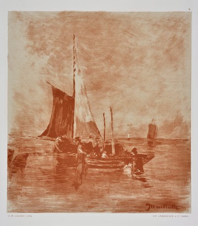 Łodzie rybackie (rysunek) autorstwa Auguste Lauzet