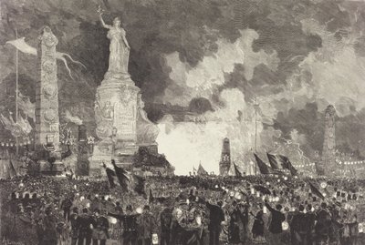 14 lipca. Iluminacja Place de la République, 1883. autorstwa Auguste Lepere