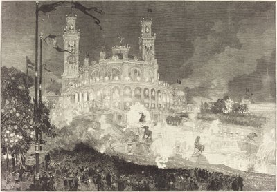 14 lipca. Iluminacja Pałacu Trocadero autorstwa Auguste Lepere