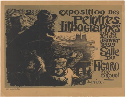 Plakat drugiej wystawy Peintres Litographes II exposition des peintres litographes (tytuł na obiekcie) autorstwa Auguste Lepere