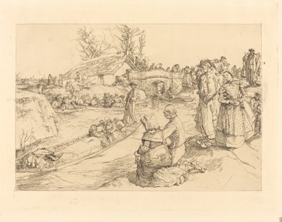 Pogrzeb na bagnach Vendeen autorstwa Auguste Lepere