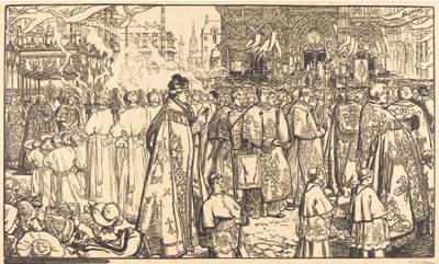 Procesja Bożego Ciała w Nantes Procesja Fete Dieu w Nantes, 1901. autorstwa Auguste Lepere