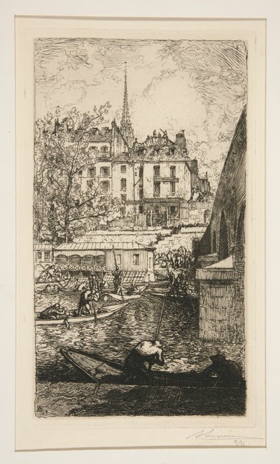 D?molition de la maison de Sabra, pr?s du Palais de Justice (Zburzenie Domu Sabra, w pobliżu Pałacu Sprawiedliwości) autorstwa Auguste Lepere