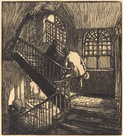 Schody domu, w którym znajdował się Chateau Rouge, opublikowane w 1901 r. autorstwa Auguste Lepere