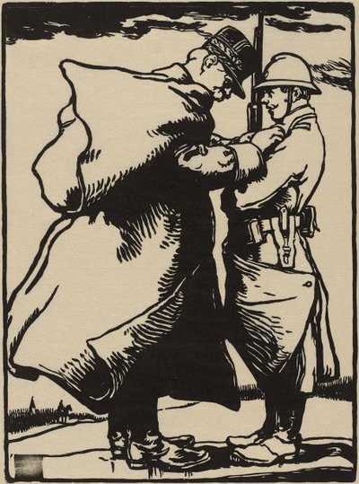 Joffre, Ojciec Żołnierza (drzeworyt na japońskim papierze morwowym) autorstwa Auguste Lepere