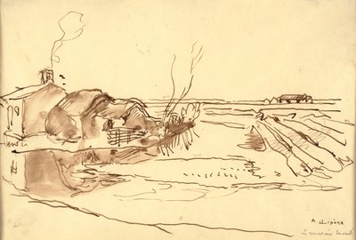 Krajobraz (tusz na papierze) autorstwa Auguste Lepere