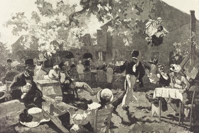 Cabaret du Coq de Bruyère w Bois de Meudon, 1888. autorstwa Auguste Lepere