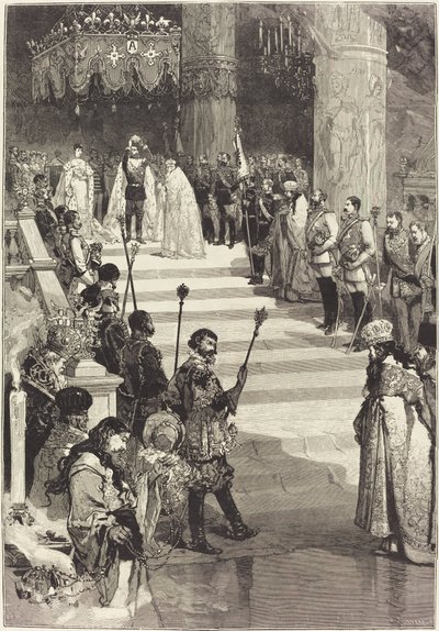 Koronacja cesarza Aleksandra III Rosji (27 maja) autorstwa Auguste Lepere