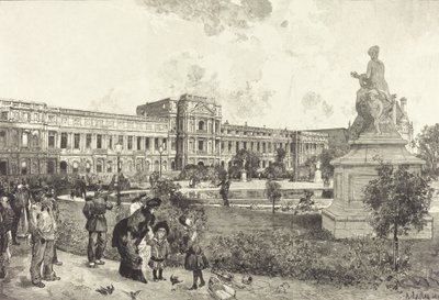 Ruiny Pałacu Tuileries przed ich rozbiórką, 1883 r. autorstwa Auguste Lepere