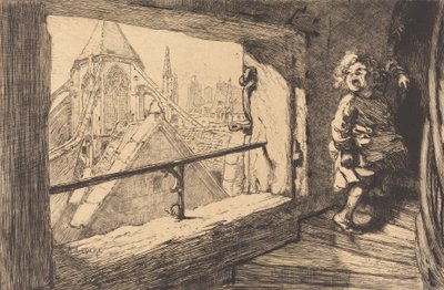 Dachy Saint-Severin, 1889. autorstwa Auguste Lepere