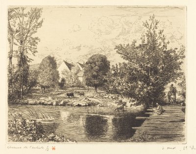 Stara Kładka, Brzegi Małego Morin (Vieille passerelle, bords du petit morin) autorstwa Auguste Lepere