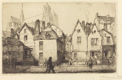 Stare domy w Amiens autorstwa Auguste Lepere