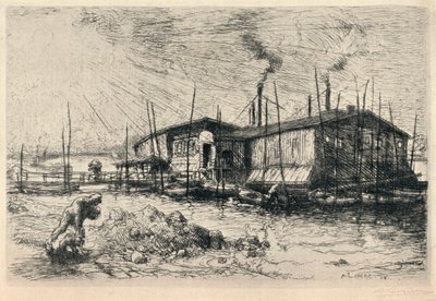 Stare pralki w Grenelle, 1915 autorstwa Auguste Louis Lepère