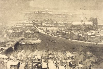 Paryż pod śniegiem, widok z St.-Gervais Paryż pod śniegiem, widziany ze szczytu St.-Gervaais, 1890. autorstwa Auguste Lepere