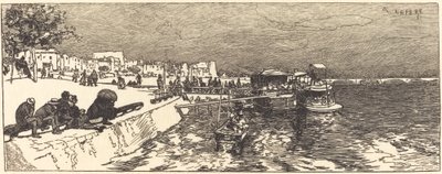Molo w Bercy (Embarcadere a Bercy) autorstwa Auguste Lepere