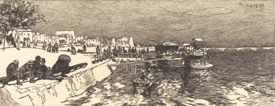 Molo w Bercy Embarcadere a Bercy, 1890. autorstwa Auguste Lepere