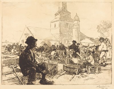 Targ drobiu w St.-Jean-de-Mont autorstwa Auguste Lepere
