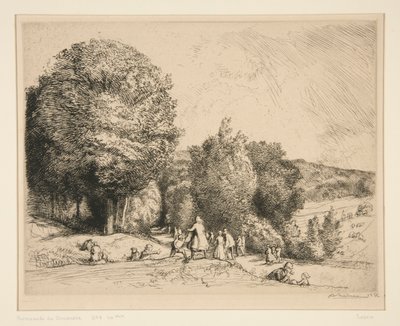 Niedzielny spacer (Cr?c?sur-le-Grand) (Niedzielny spacer [Crecoeur-le-Grand]) autorstwa Auguste Lepere