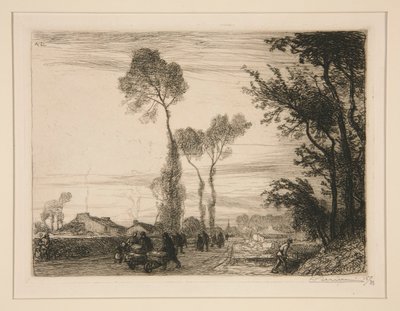 Wróciłeś z rynku? (Saint-Jean-de-Monts) (Powrót z rynku [Saint-Jean-de-Monts]) autorstwa Auguste Lepere