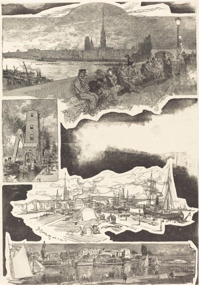 Rouen, 1888. autorstwa Auguste Lepere