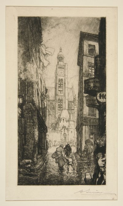 Rue de la Montagne Sainte-Geneviève, Paryż autorstwa Auguste Lepere