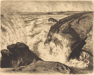Wiosenny przypływ, Skały Syjonu Grande maree, rochers de Sion, Vendee, 1907. autorstwa Auguste Lepere